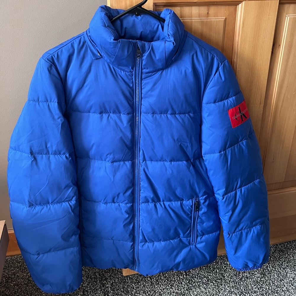 Calvin Klein blue puffer jacket